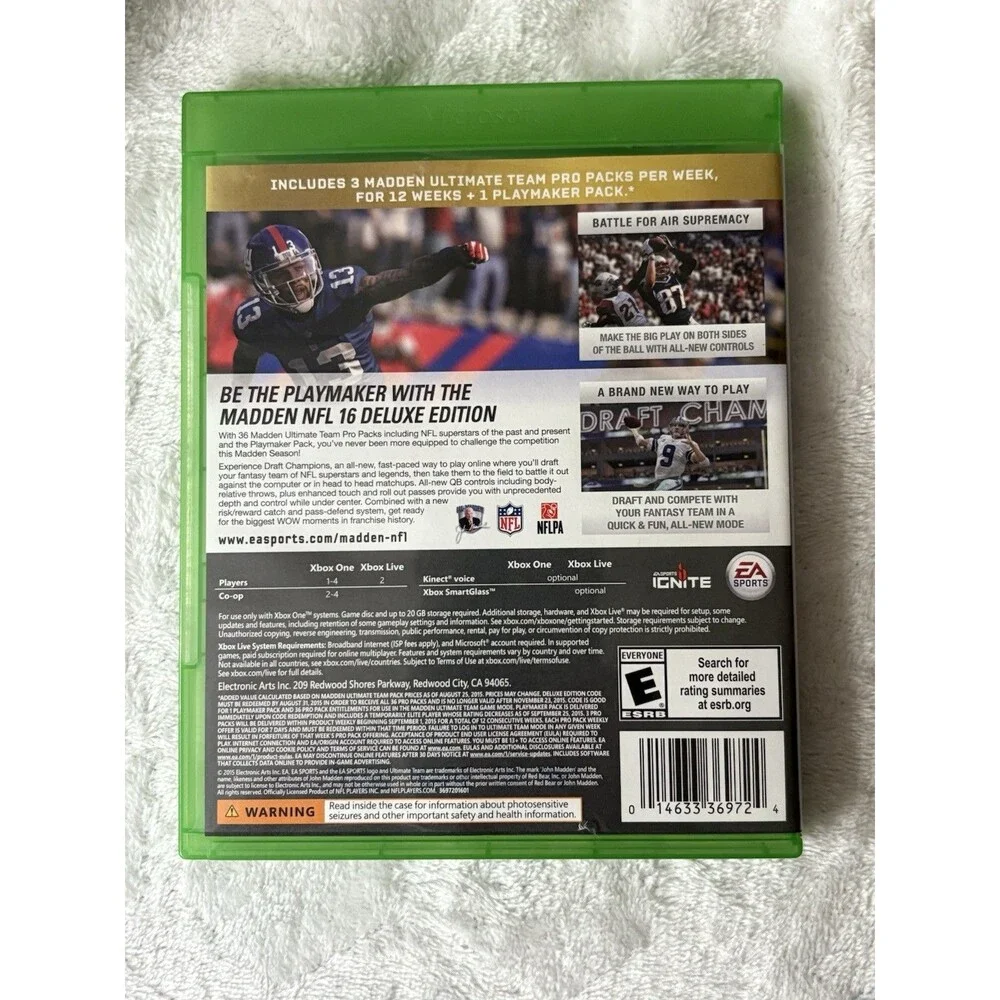 Madden NFL 16 Xbox One Video Game